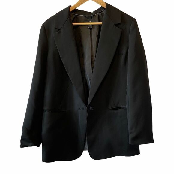 MENS H&M Black Single Breasted One Button Blazer - Picture 1 of 10